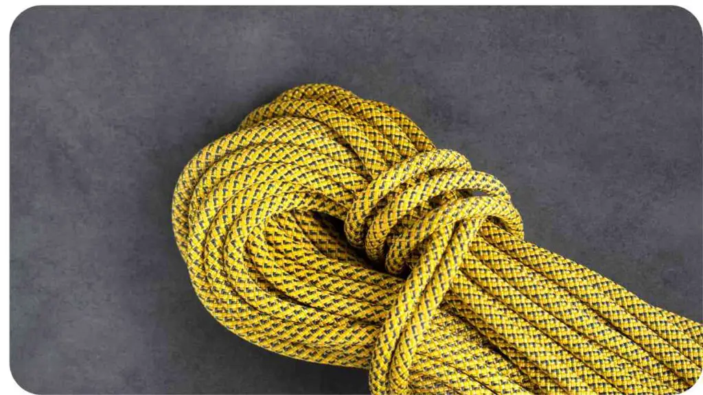 yellow rope on grey background stock photo